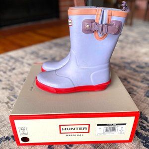Hunter Little Kids Davidson Matte Pink/Purple Classic Rain Boots